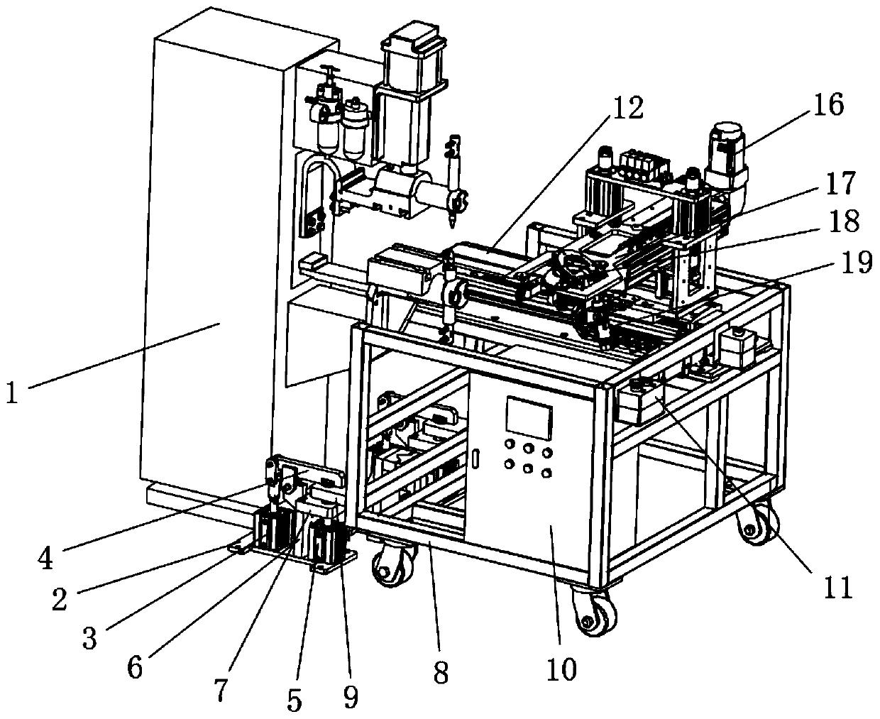 XY-axis multi-point automatic butt-welding device for half cover of automobile exhaust pipe