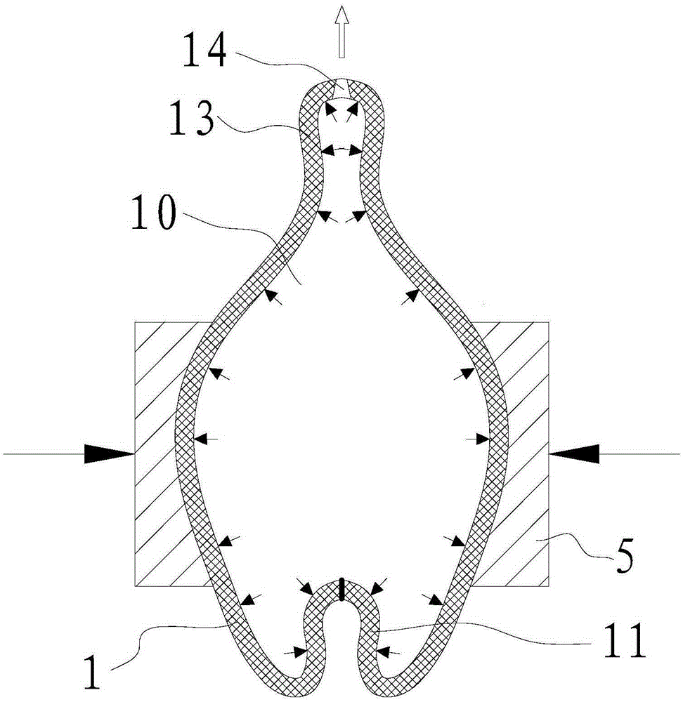 Elastic haematodocha for artificial heart and air-bag-driven artificial heart pump