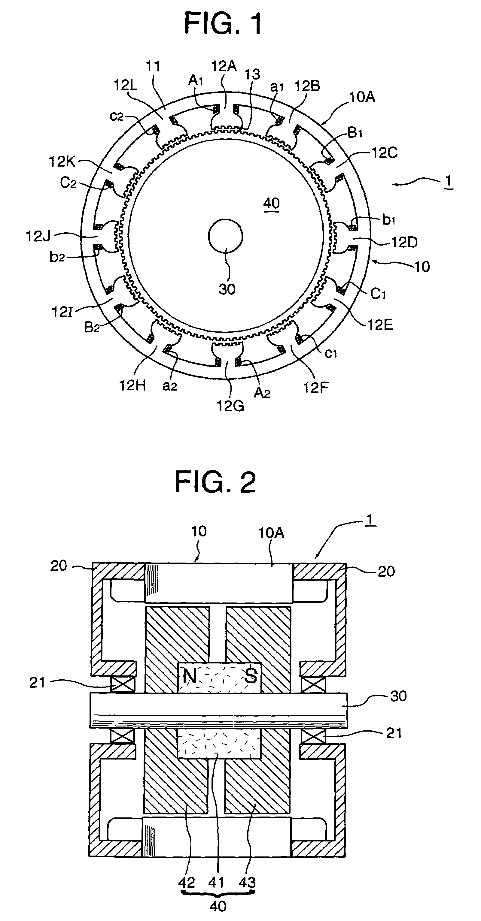 Hybrid type double three-phase electric rotating machine