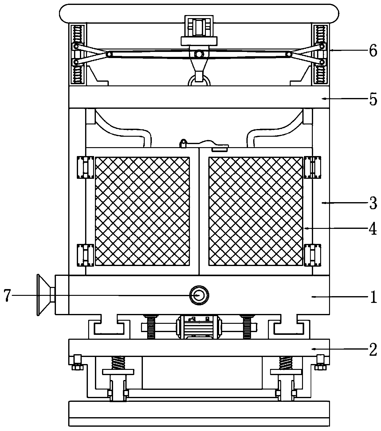 Protection device with shaking avoiding performance and high stability for high-rise building construction