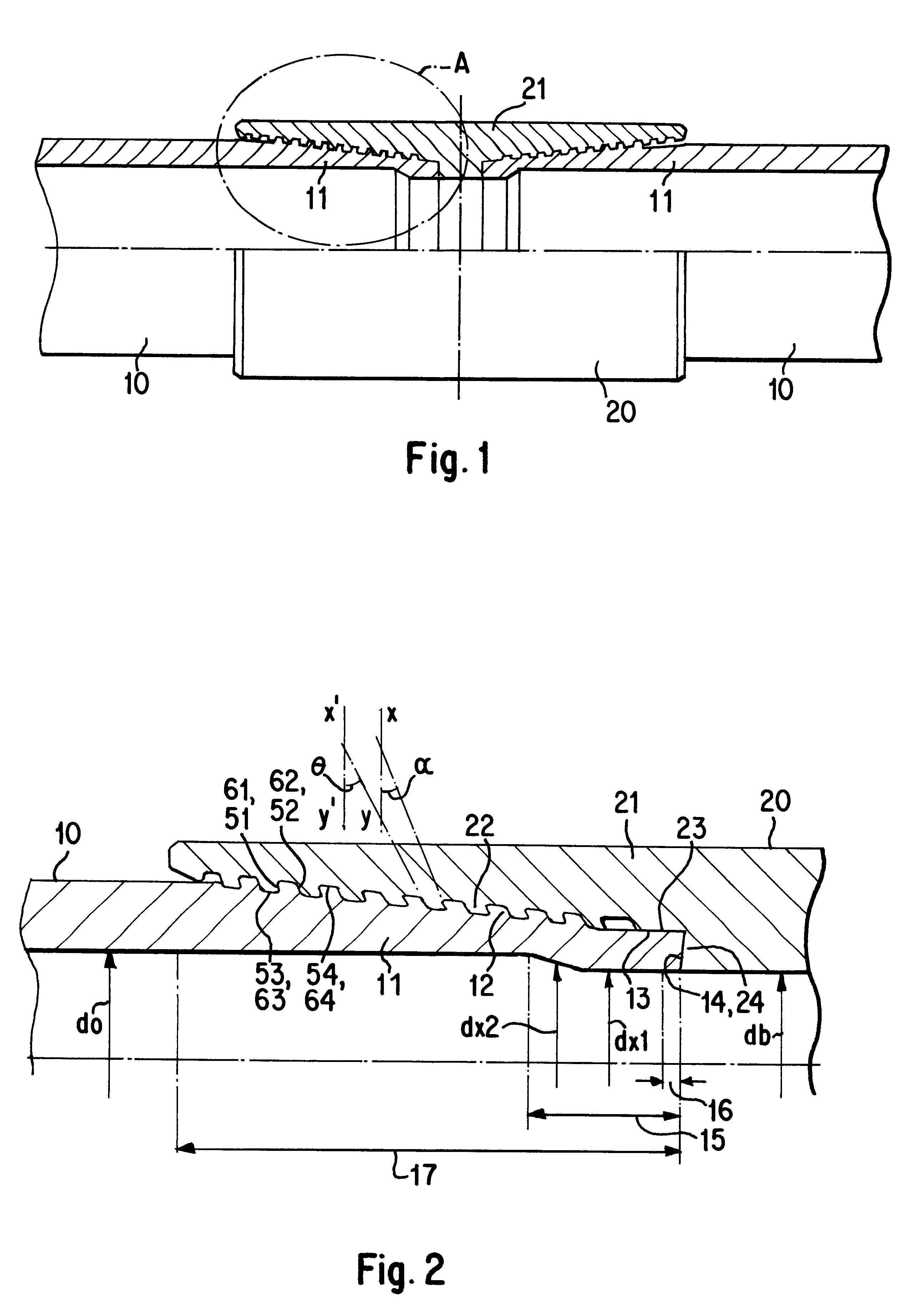 Threaded connection for oil country tubular goods and its method of manufacturing