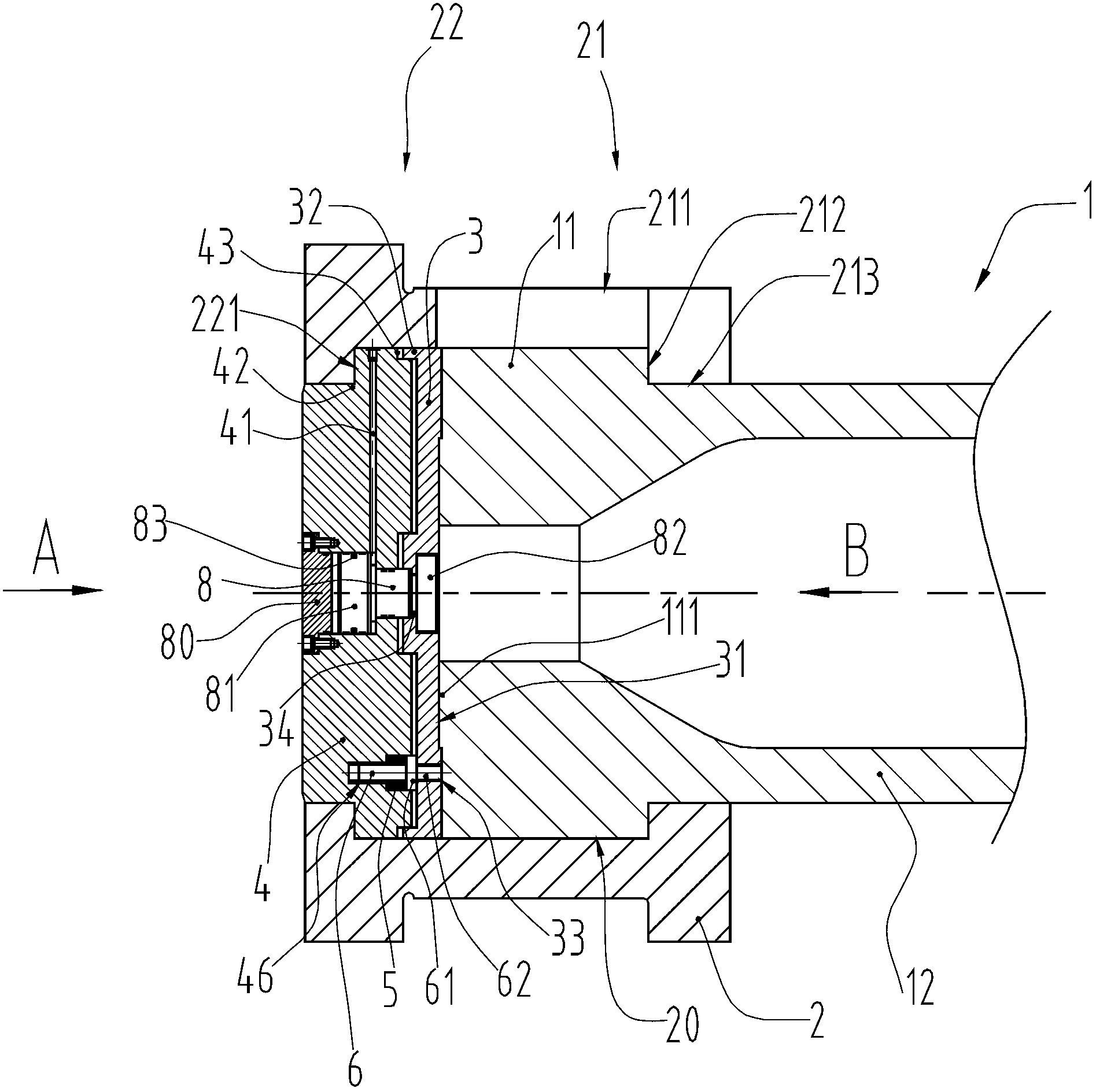 Mold base pressing structure of extruding machine