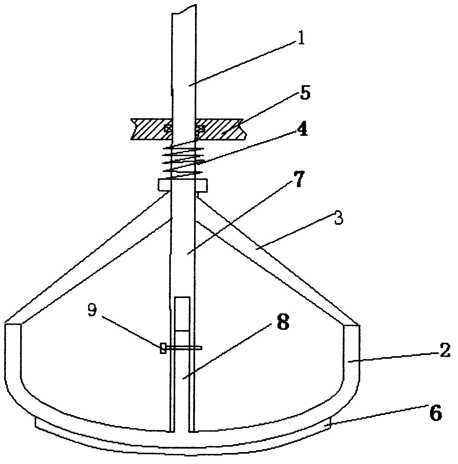 Height-adjustable wear-resistant anchor type stirring paddle