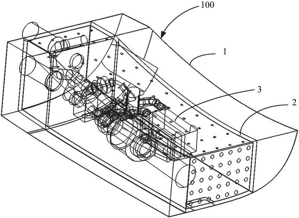 Airplane air conditioner component bin