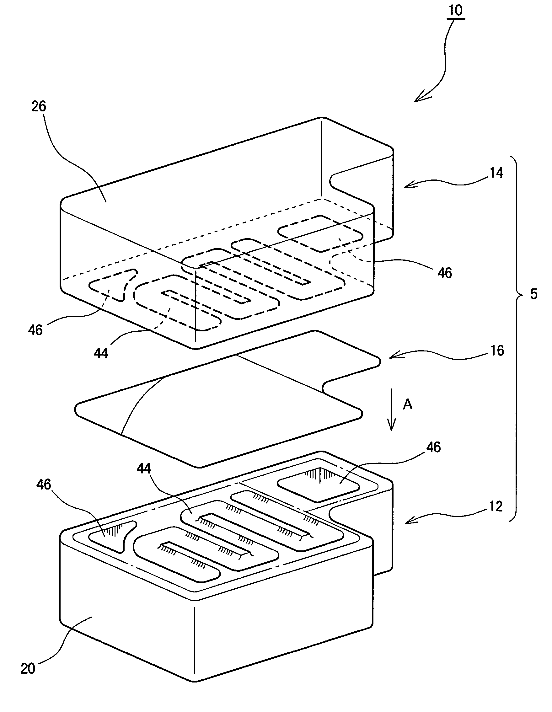 Electronic component housing structural body