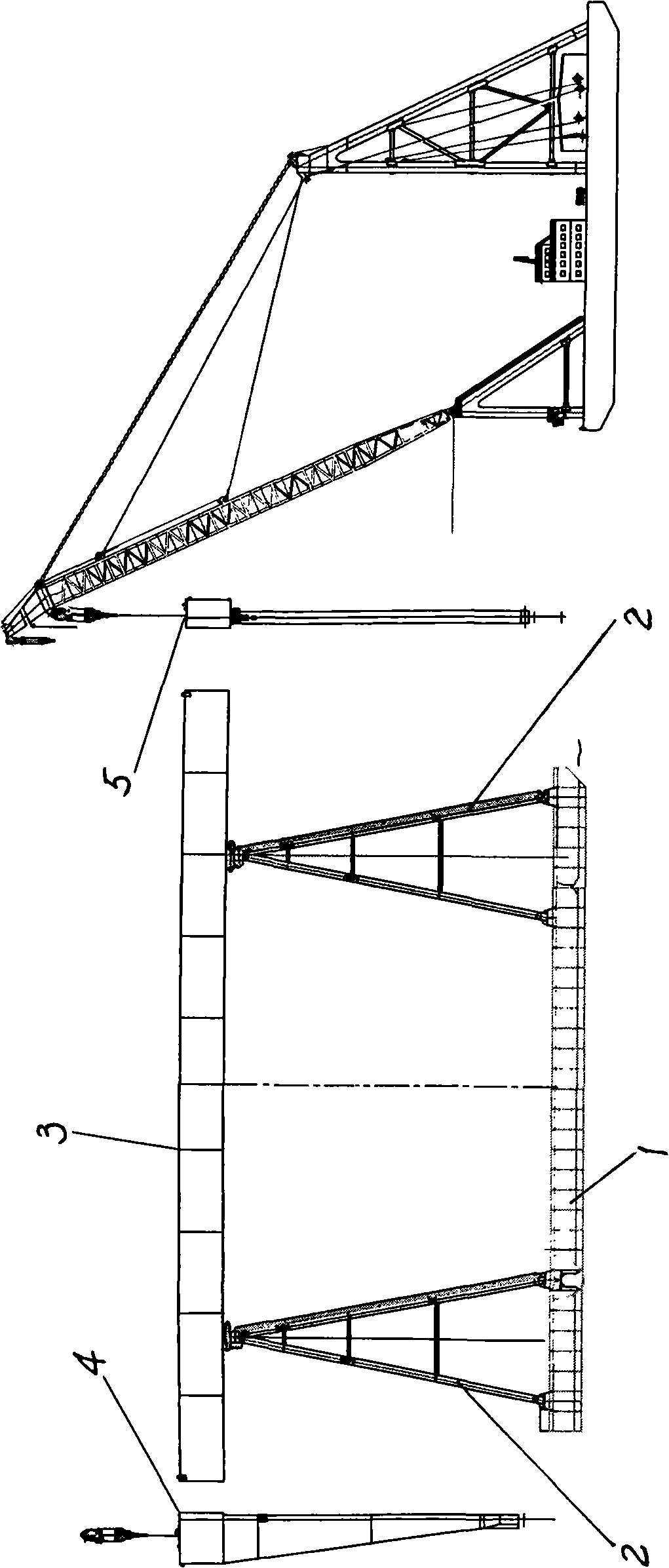 Trestle crane barge final assembly technique