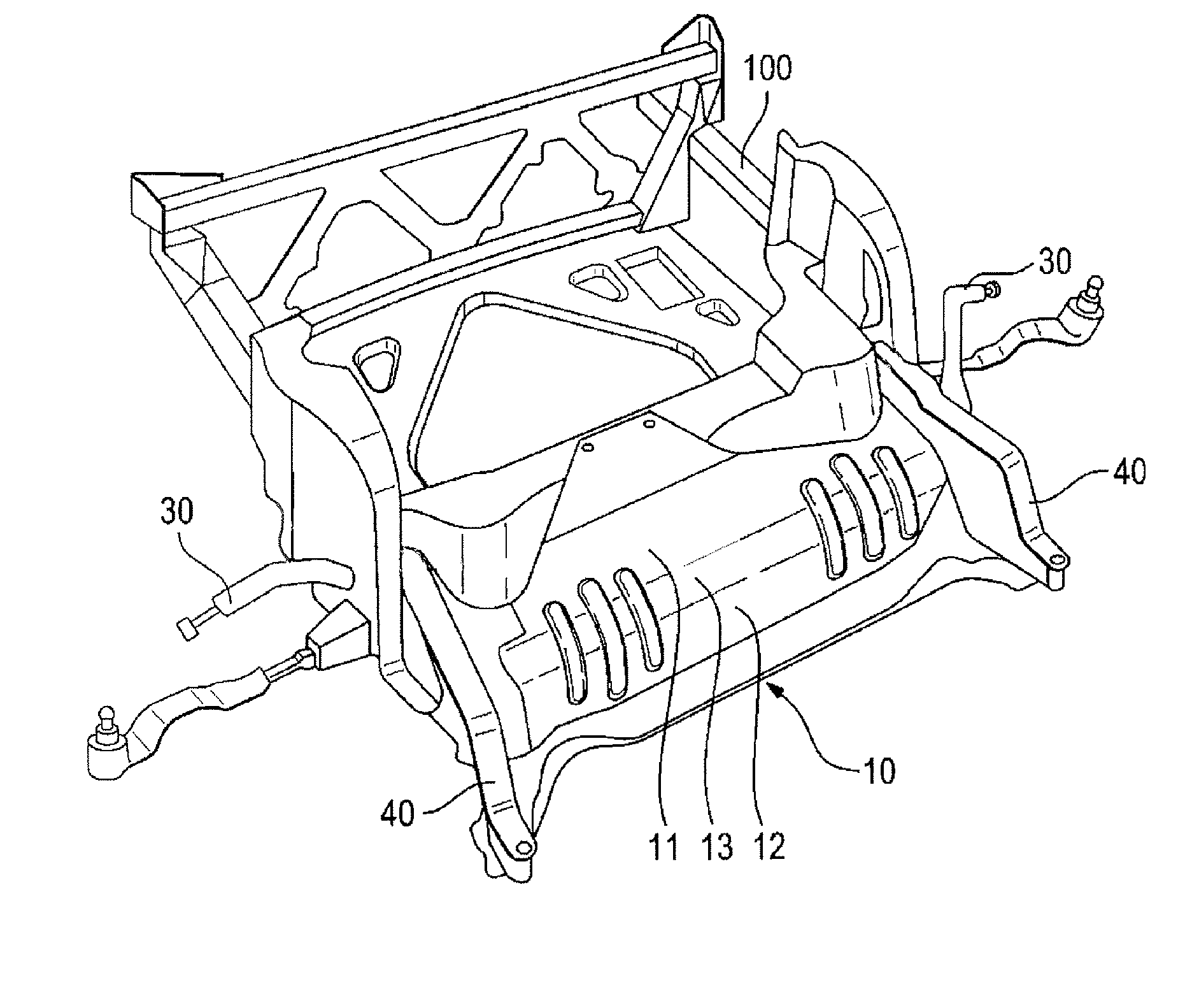 Stiffening element for a motor vehicle frame