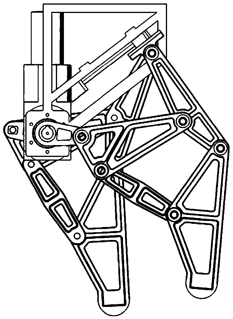 Walking carrying platform with adjustable foot end trajectory