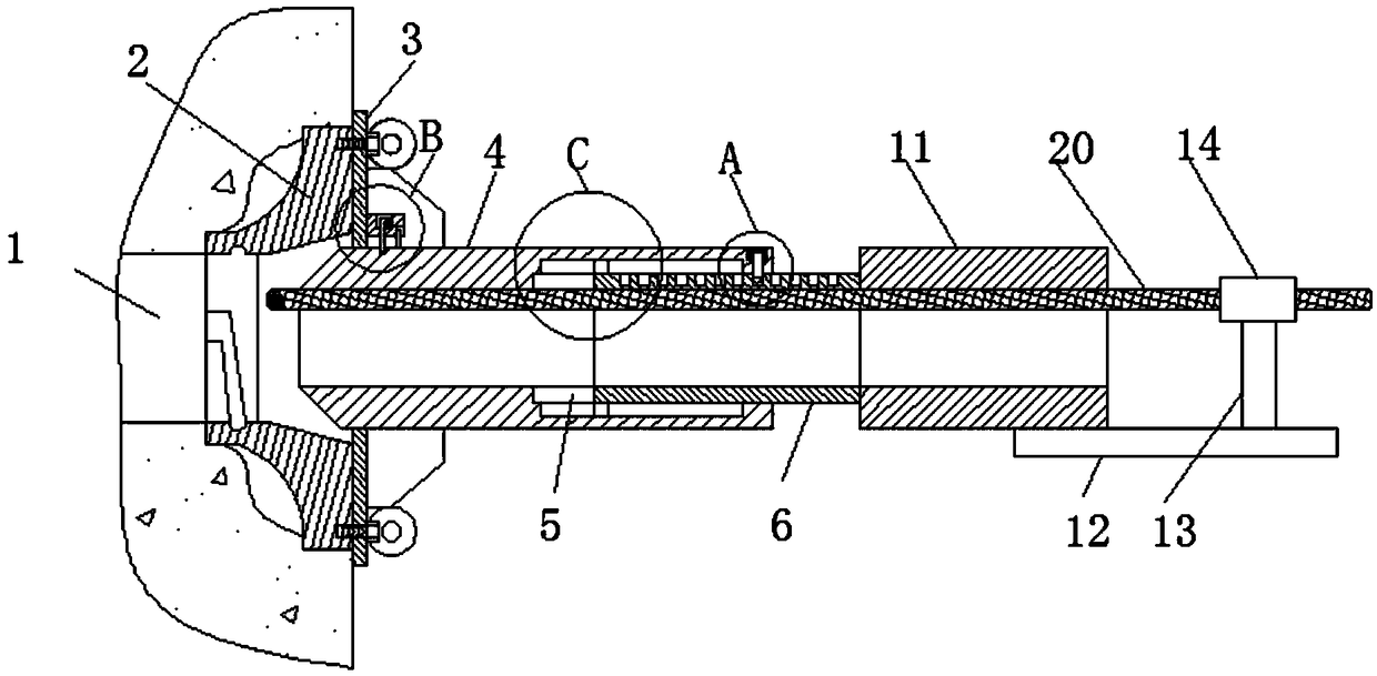 Concrete prestressed steel strand threading guide device with high cable treading efficiency