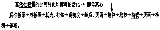 Method for brewing chestnut fruit wine by mixed one-step fermentation of rhizopus and saccharomyces cerevisiae