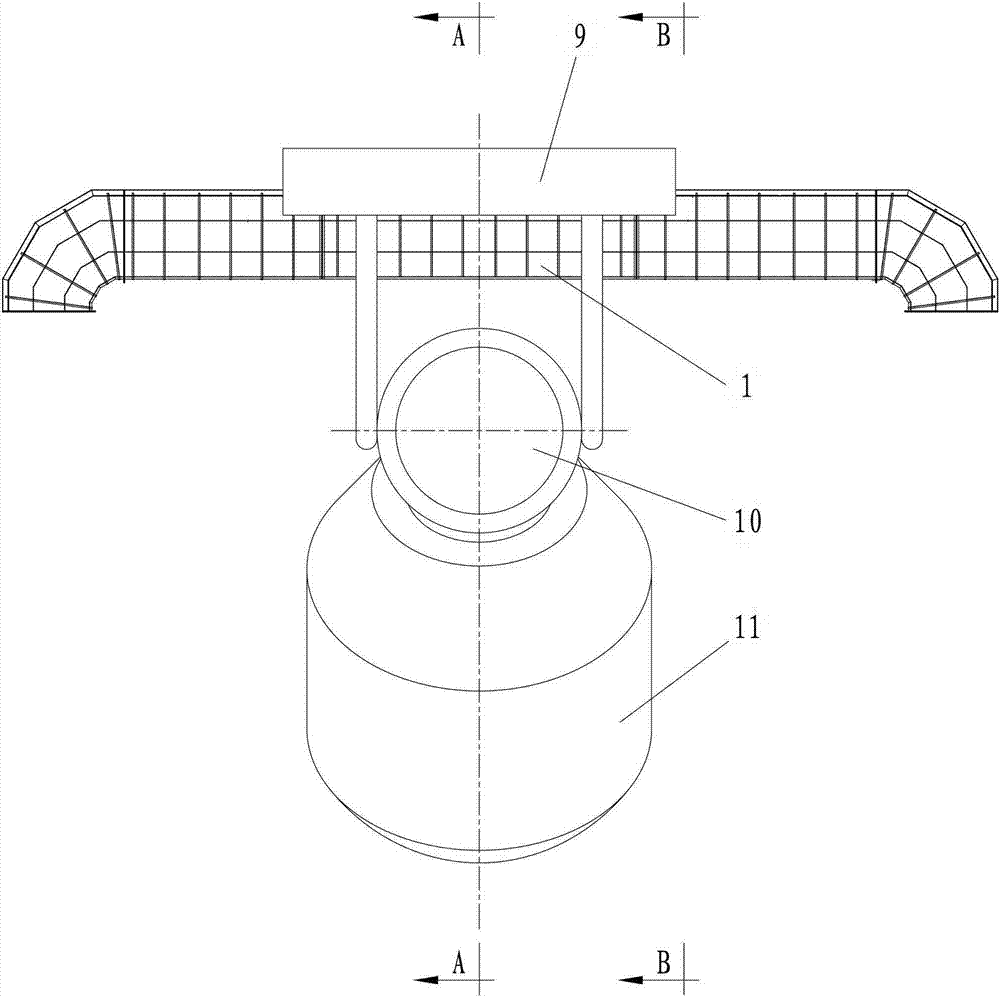 Secondary smoke trapping device for buffering type rotary furnace