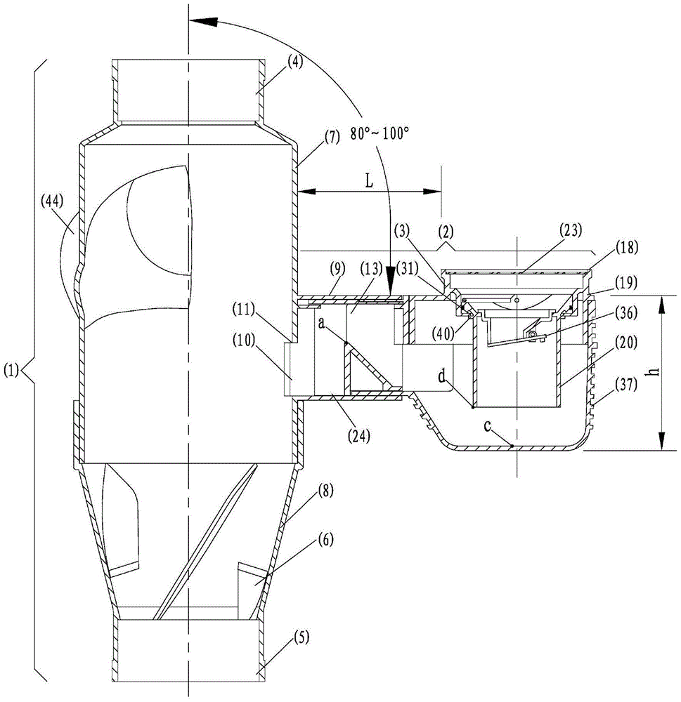 A drainage collector for toilets in high-rise buildings