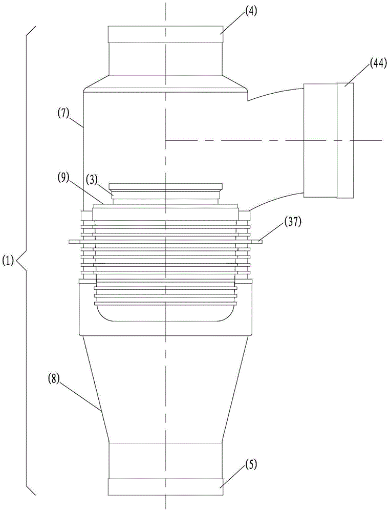 A drainage collector for toilets in high-rise buildings