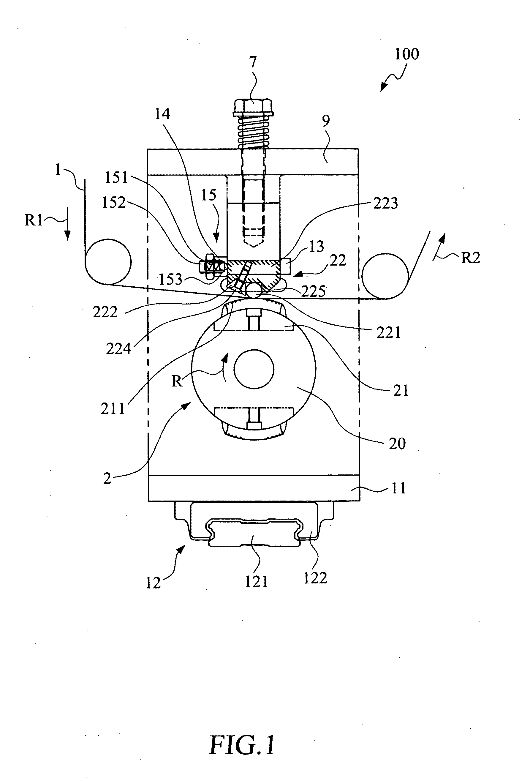 Rolling mechanism for having an opening perforation line on a plastic packaging film and method thereof