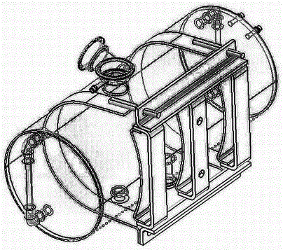 Device for fixing expansion water tank for passenger car with rear-mounted engine