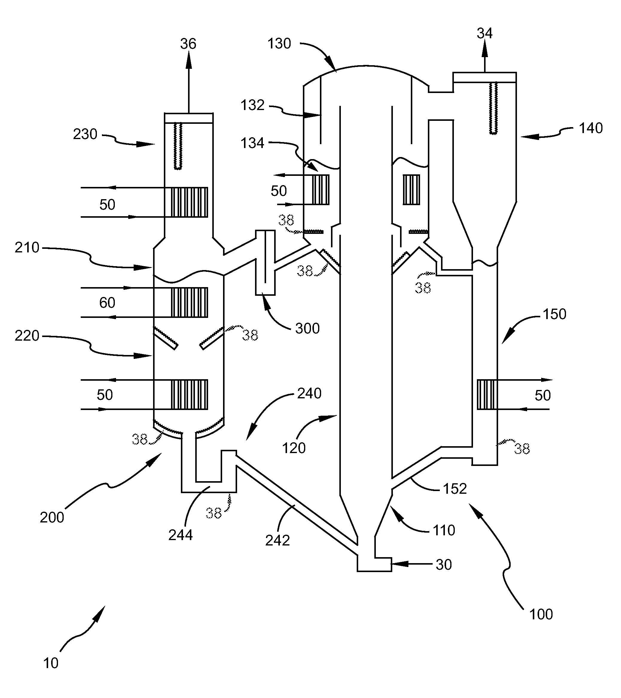 Carbon dioxide absorber and regeneration assemblies useful for power plant flue gas