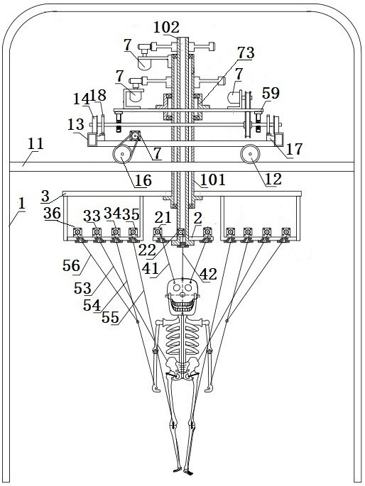 Multifunctional suspension wire puppet for science popularization performance games