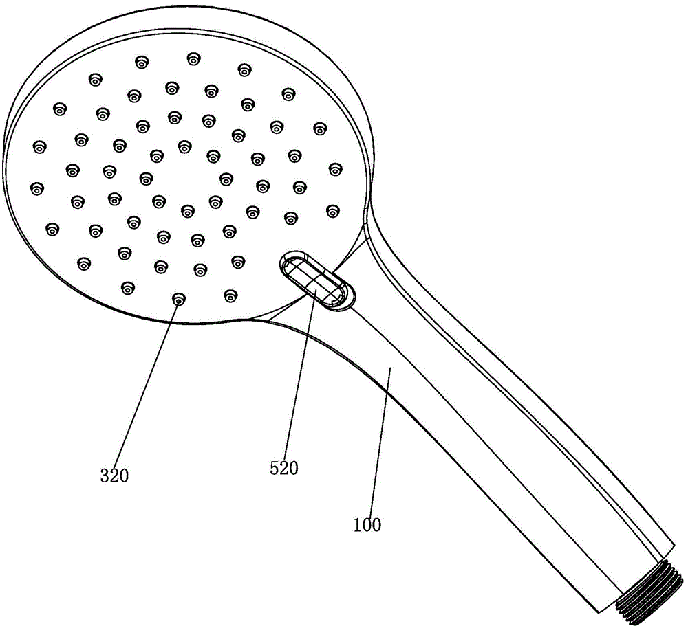 A push button switching valve group and a shower using the valve group