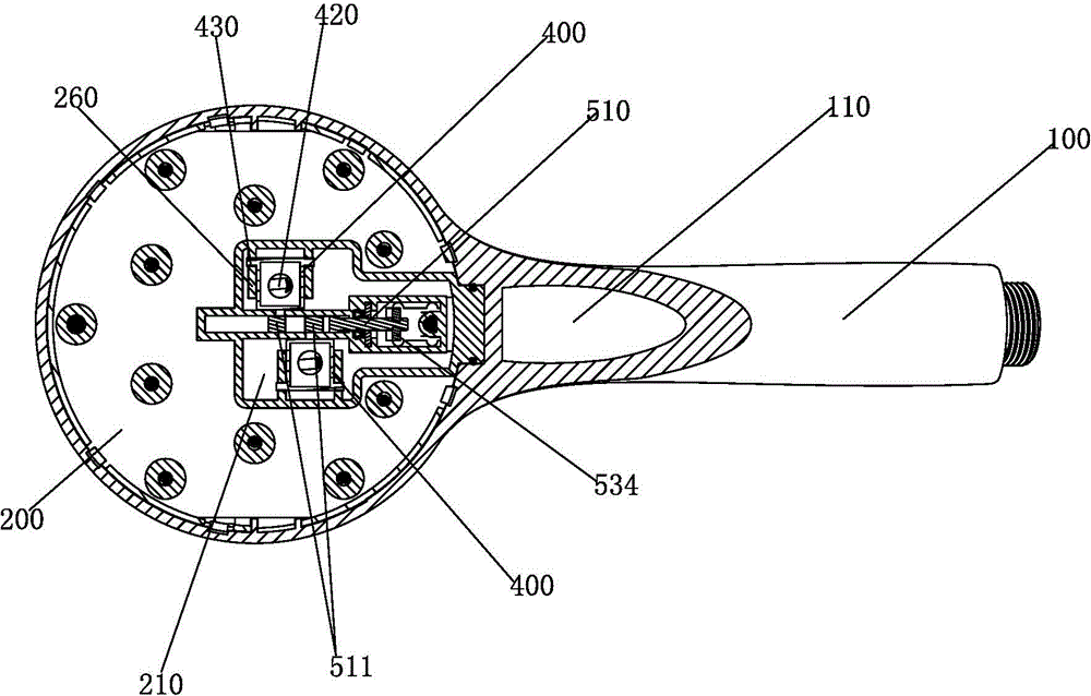 A push button switching valve group and a shower using the valve group