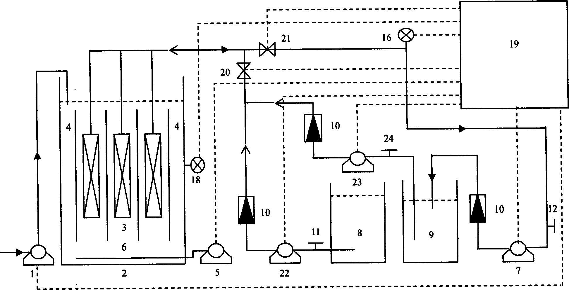 On-line chemical cleaning method for membrane bioreactor