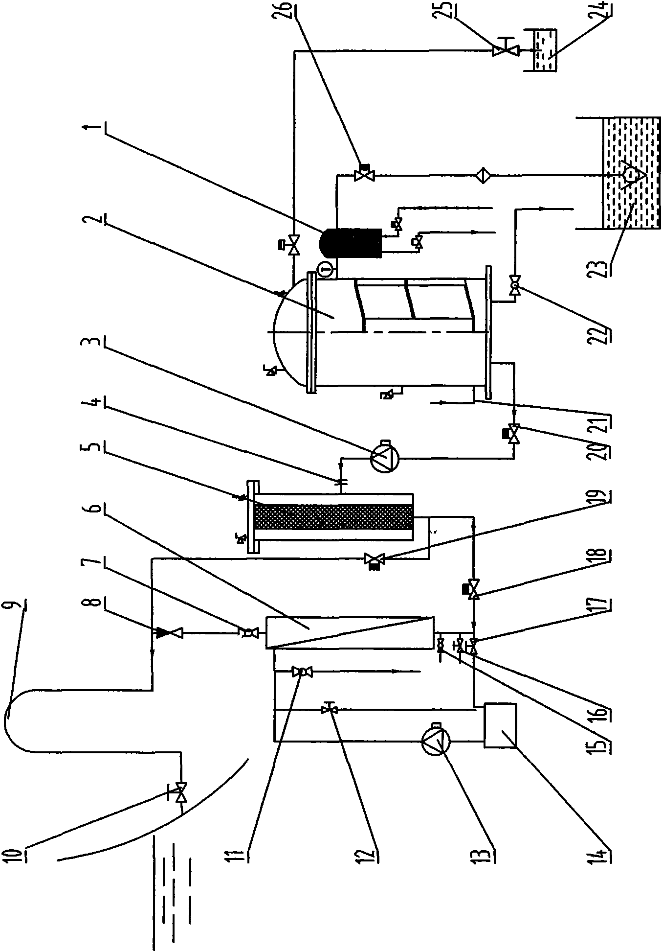 Method for separating and processing marine oily water and processing device thereof