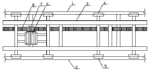 Chassis transfer device for tractor assembly line