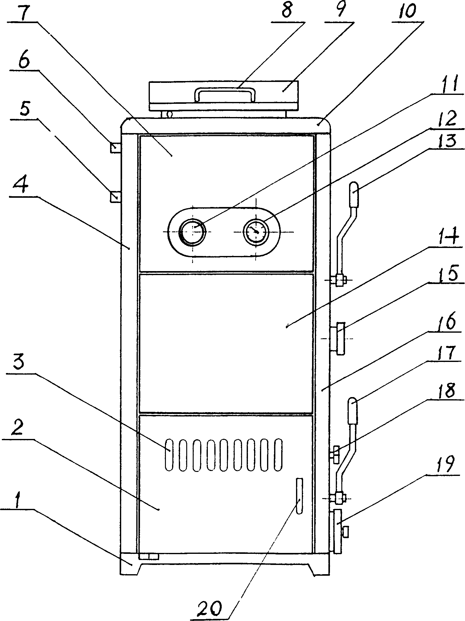 Coal-fired water heating furnace