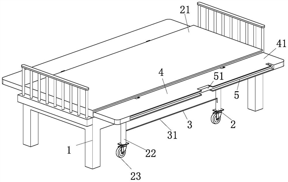 Severe case medical bed capable of conveniently and quickly moving patient