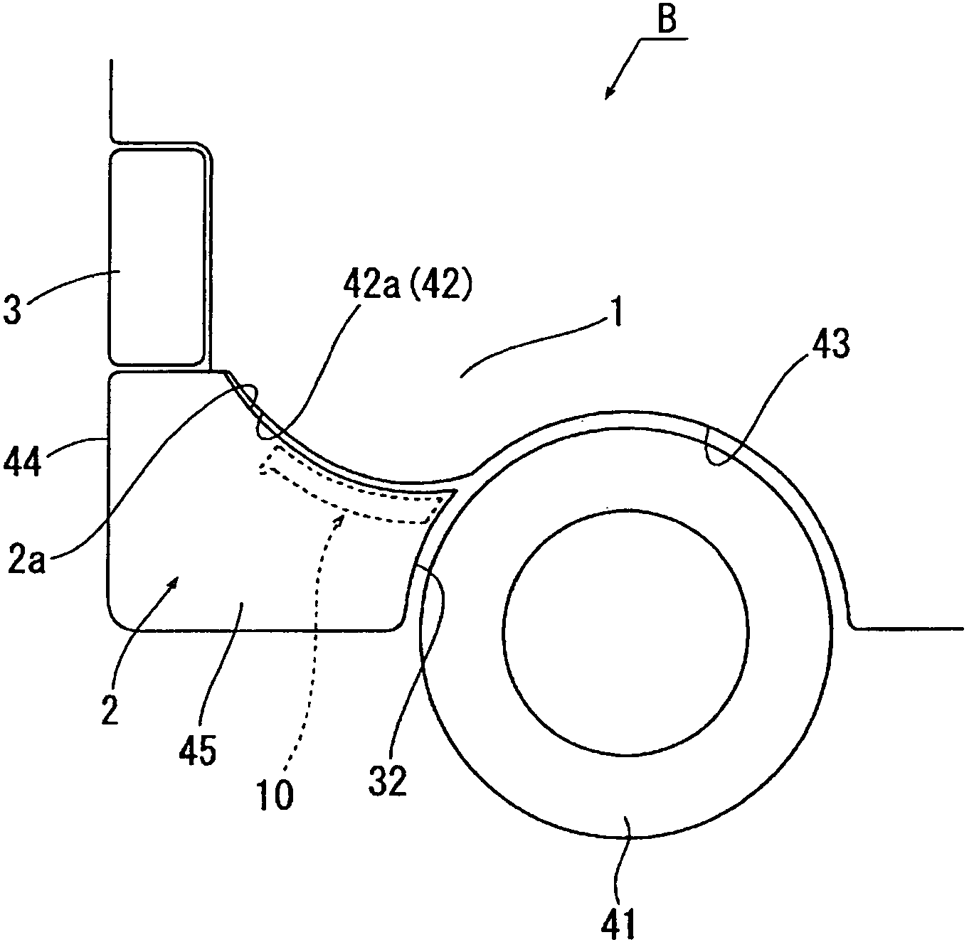 Bumper fixture, and bumper mounting structure