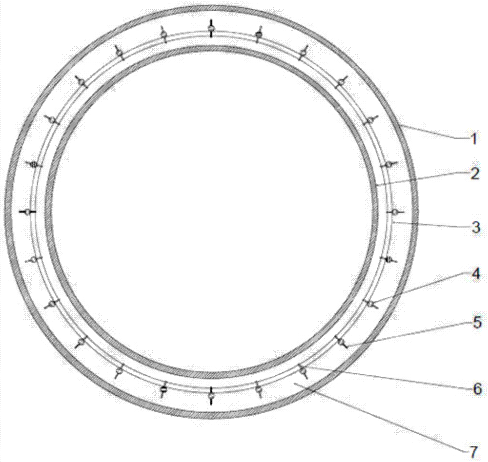 Wind power tower tube of resin cladding frame and fiber reinforced concrete and construction method