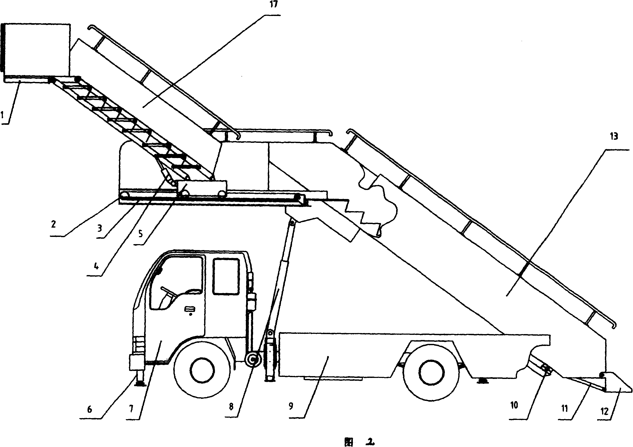 Passenger ladder car for passenger ship