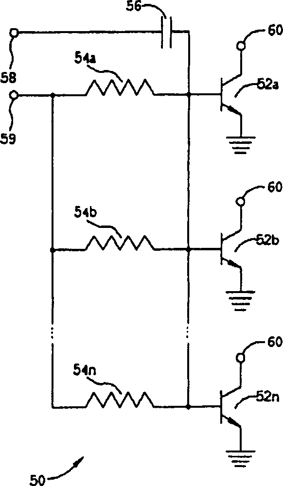 Power amplifier containing distributed capacitance