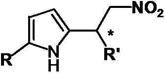 Catalytic synthesized beta-nitropyrrole derivative and synthetic method thereof