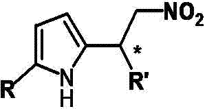 Catalytic synthesized beta-nitropyrrole derivative and synthetic method thereof