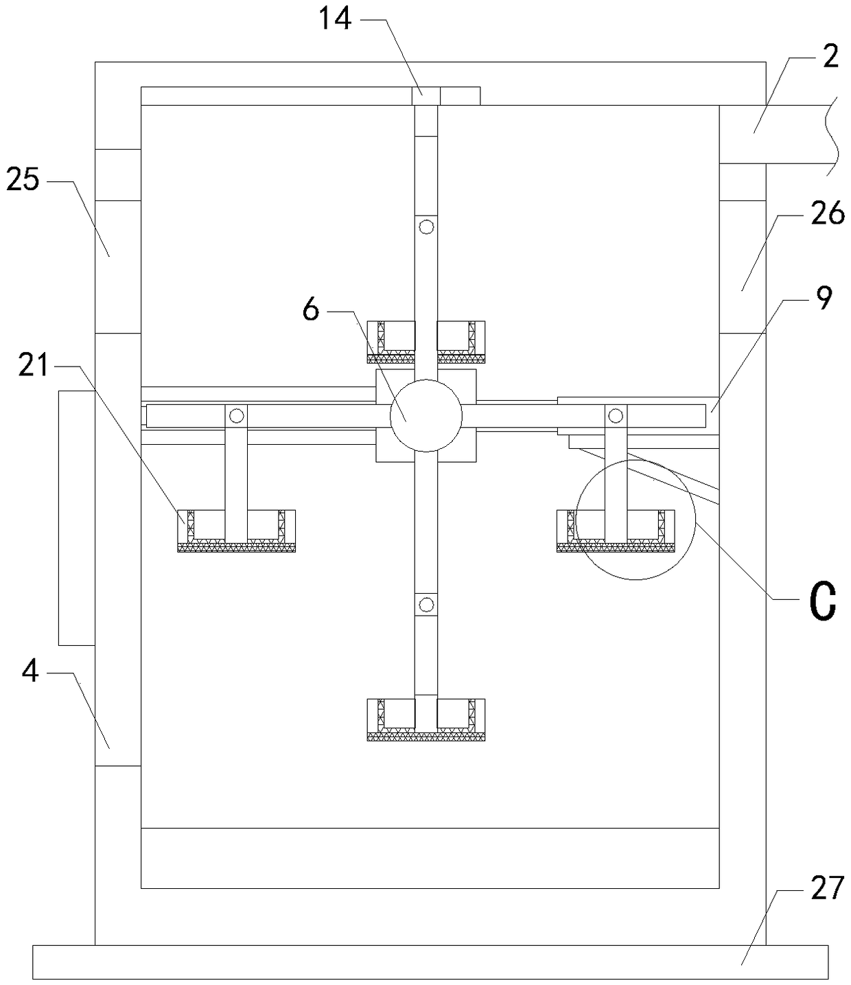 Energy-saving gravel drying device for screening of intelligent control module gravel