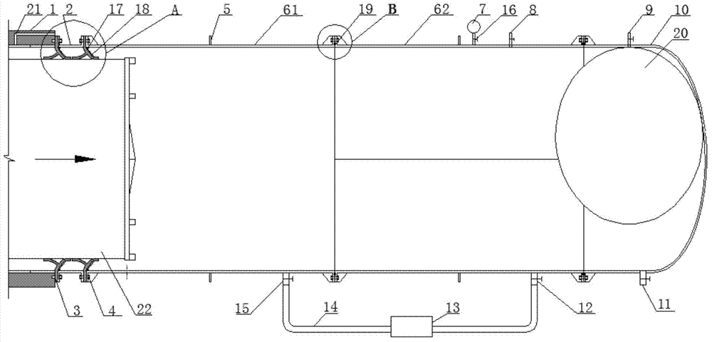 Method and device for receiving pipe jacking machine under condition of high water pressure complicated geological conditions