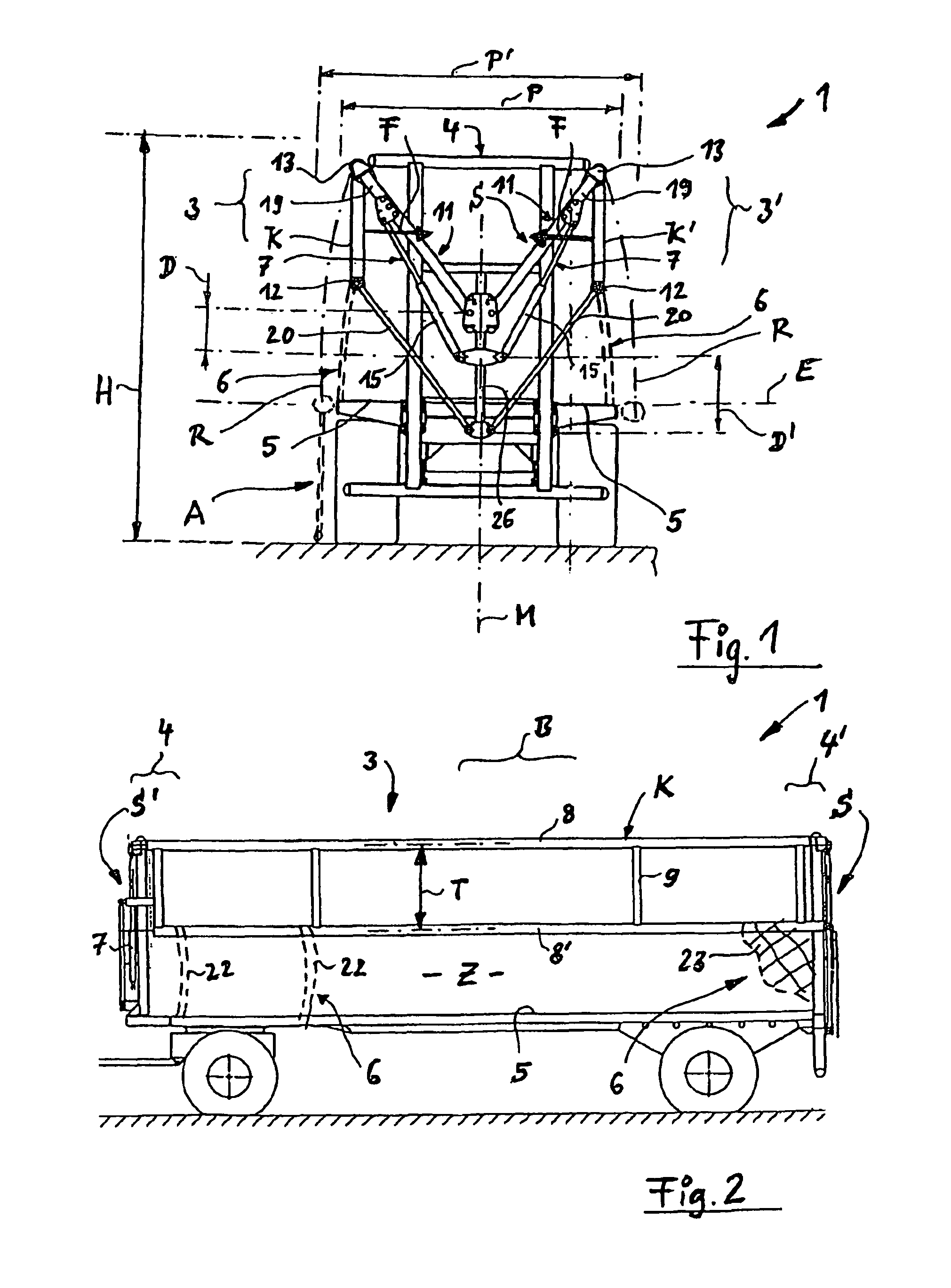 Transport wagon particularly for agricultural cargo