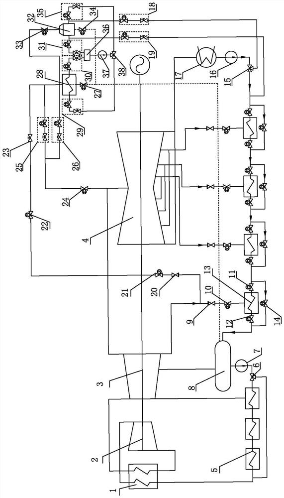 Peak regulation system with zero output of low-pressure cylinder and coupling of heat storage tank and low-pressure heater