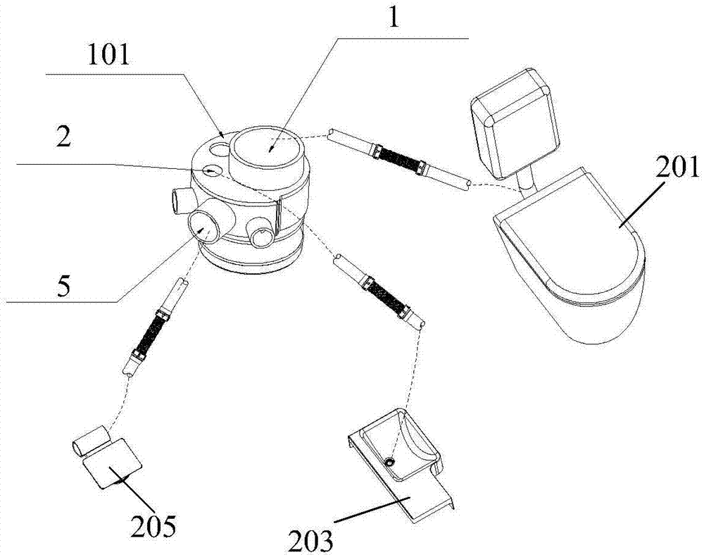 Pipeline system for integral bathroom