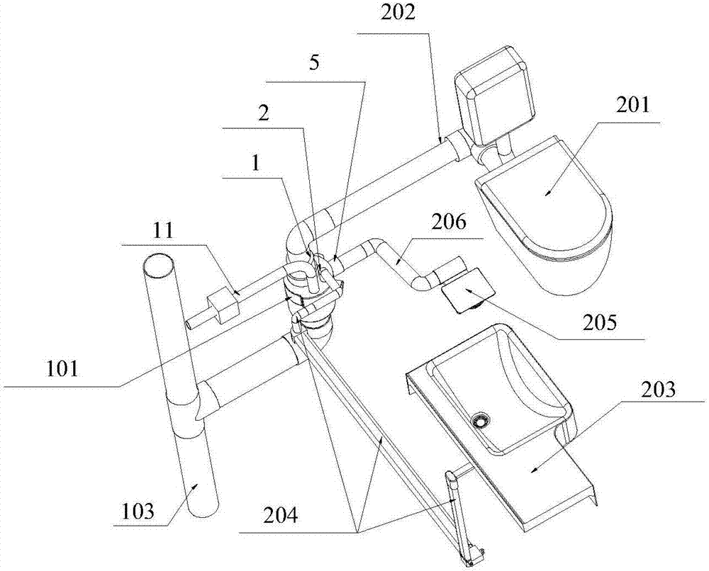 Pipeline system for integral bathroom