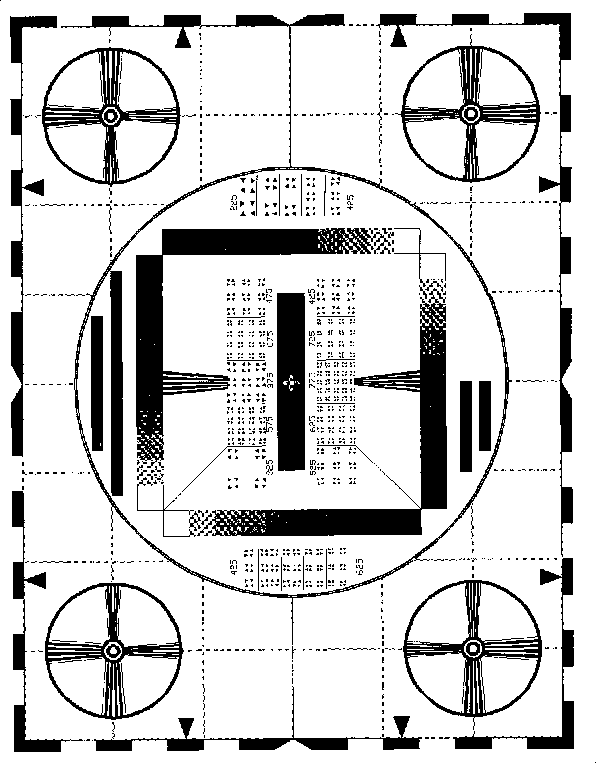 Apparatus and method for measuring resolution of CCD camera base on triangle direction discrimination