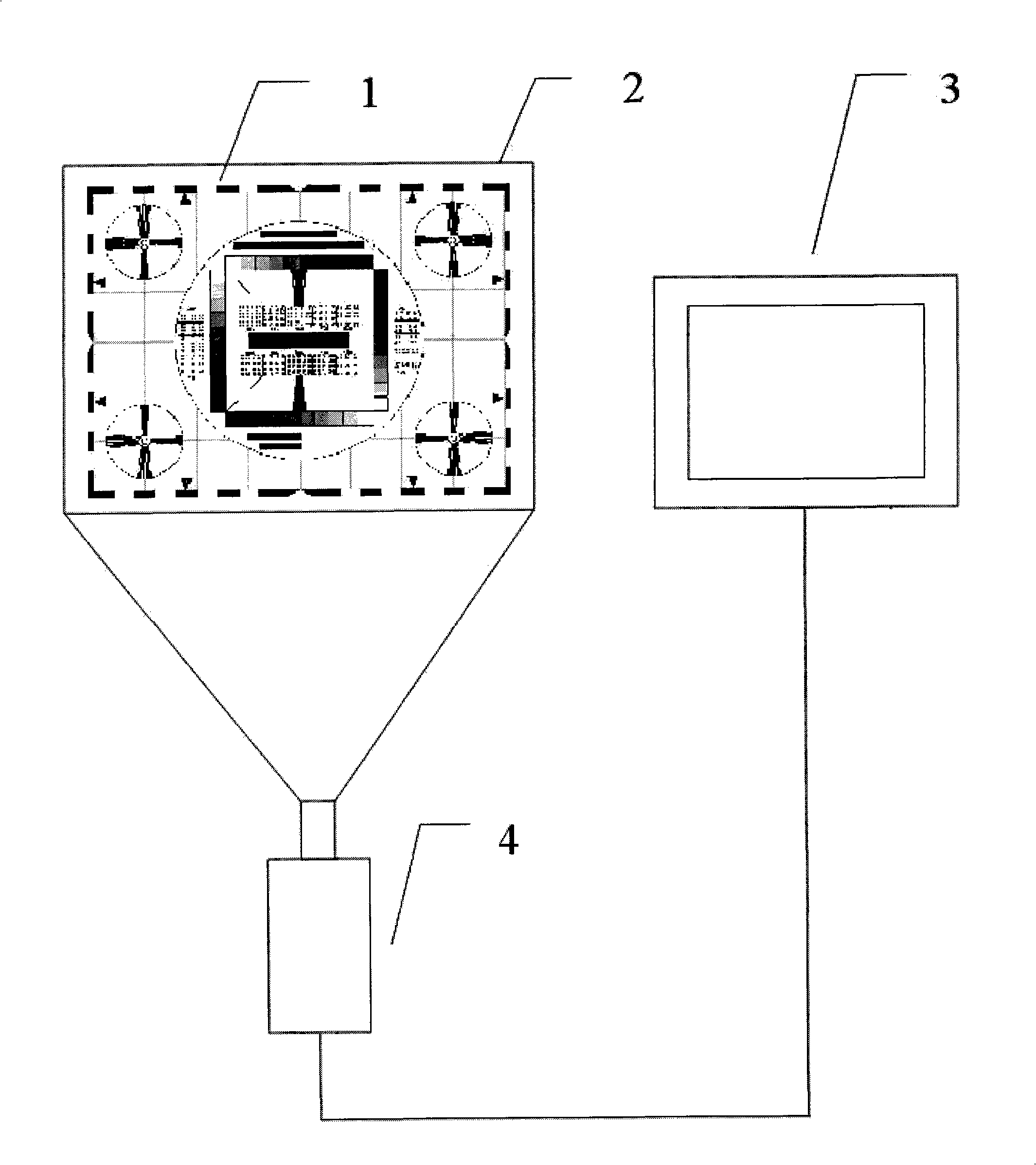 Apparatus and method for measuring resolution of CCD camera base on triangle direction discrimination