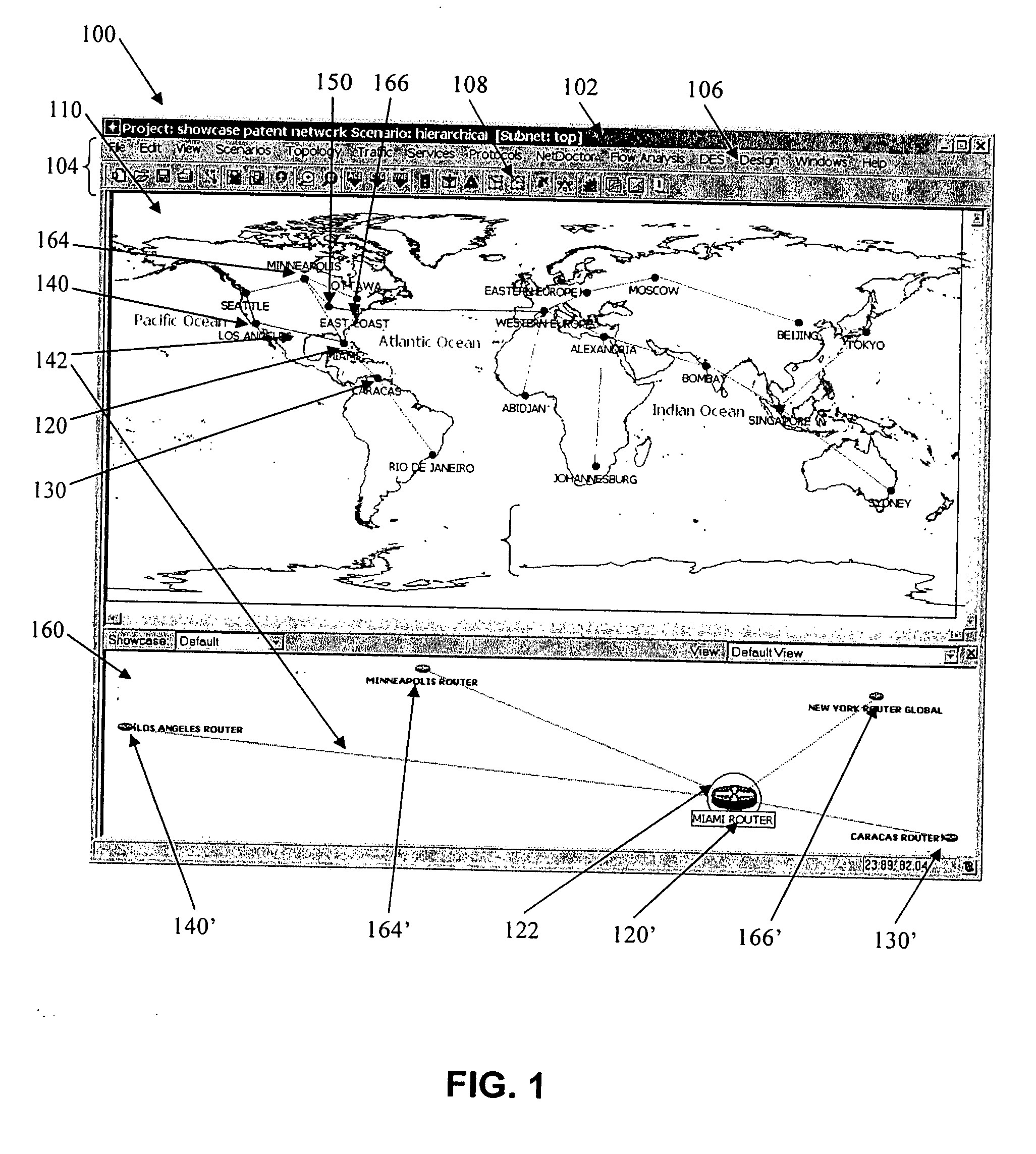 Visualizing a complex network based on a set of objects of interest