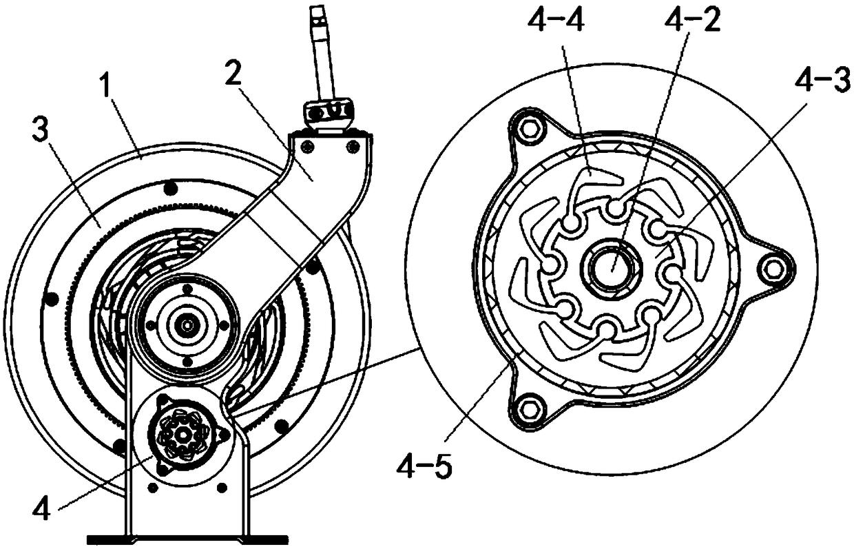 Slow recovering mechanism for metal pipe winding device