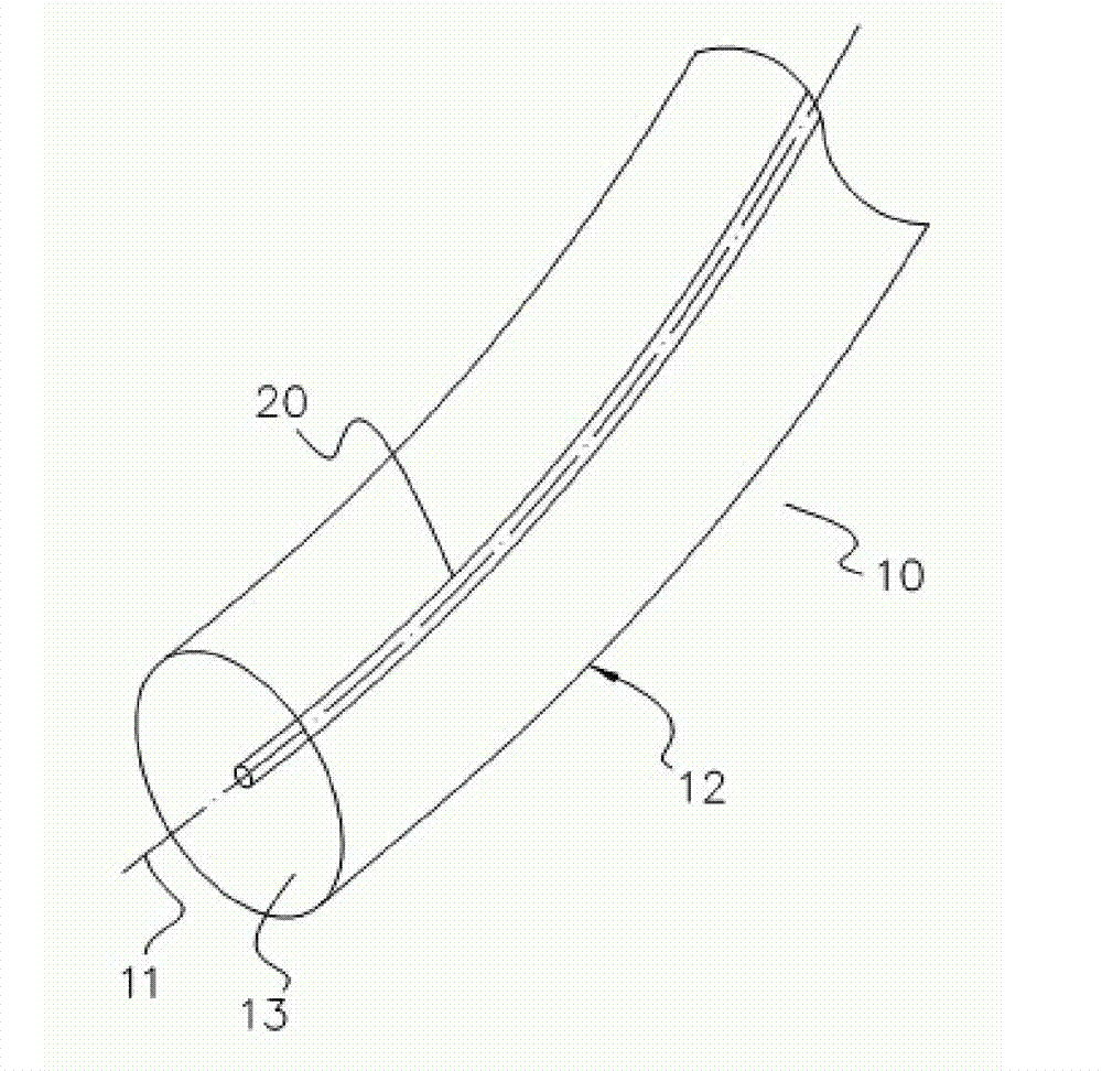 Light-guiding strip structure with neon effect