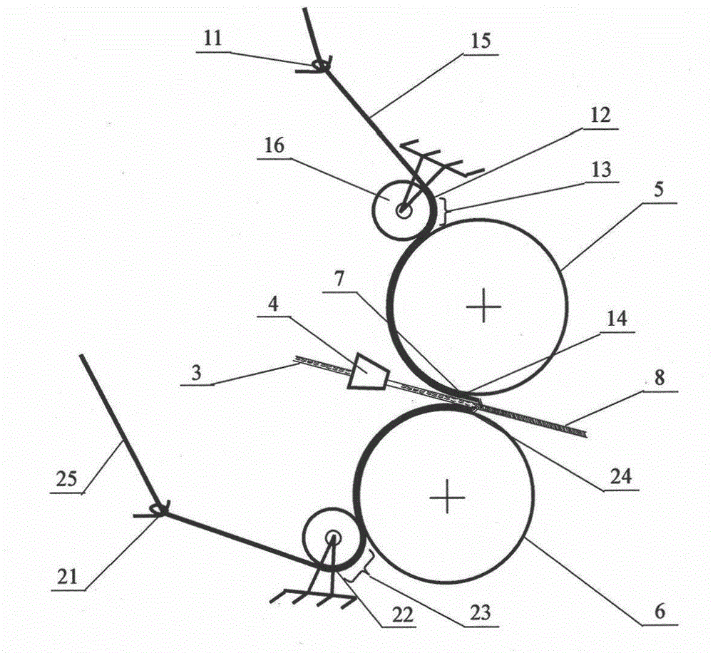 Top covering and bottom supporting type three-shafting composite yarn, spinning method and applications thereof