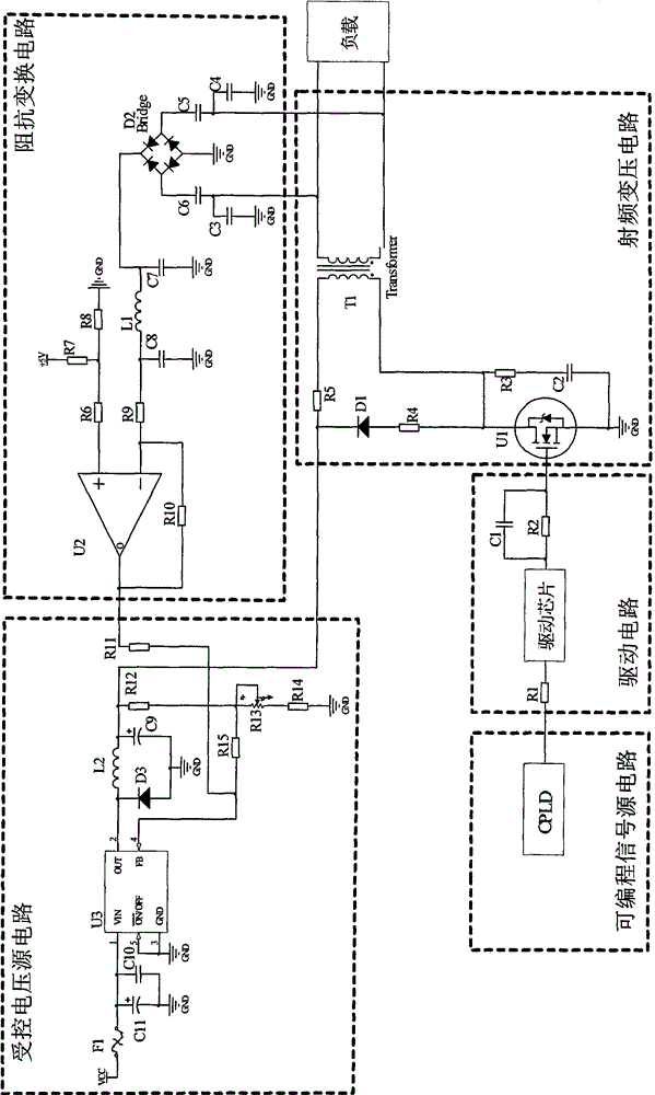 Mass spectrometer power circuit with adjustable radio frequency