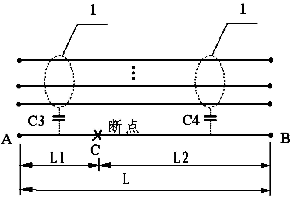 Cable open-circuit point position detecting method