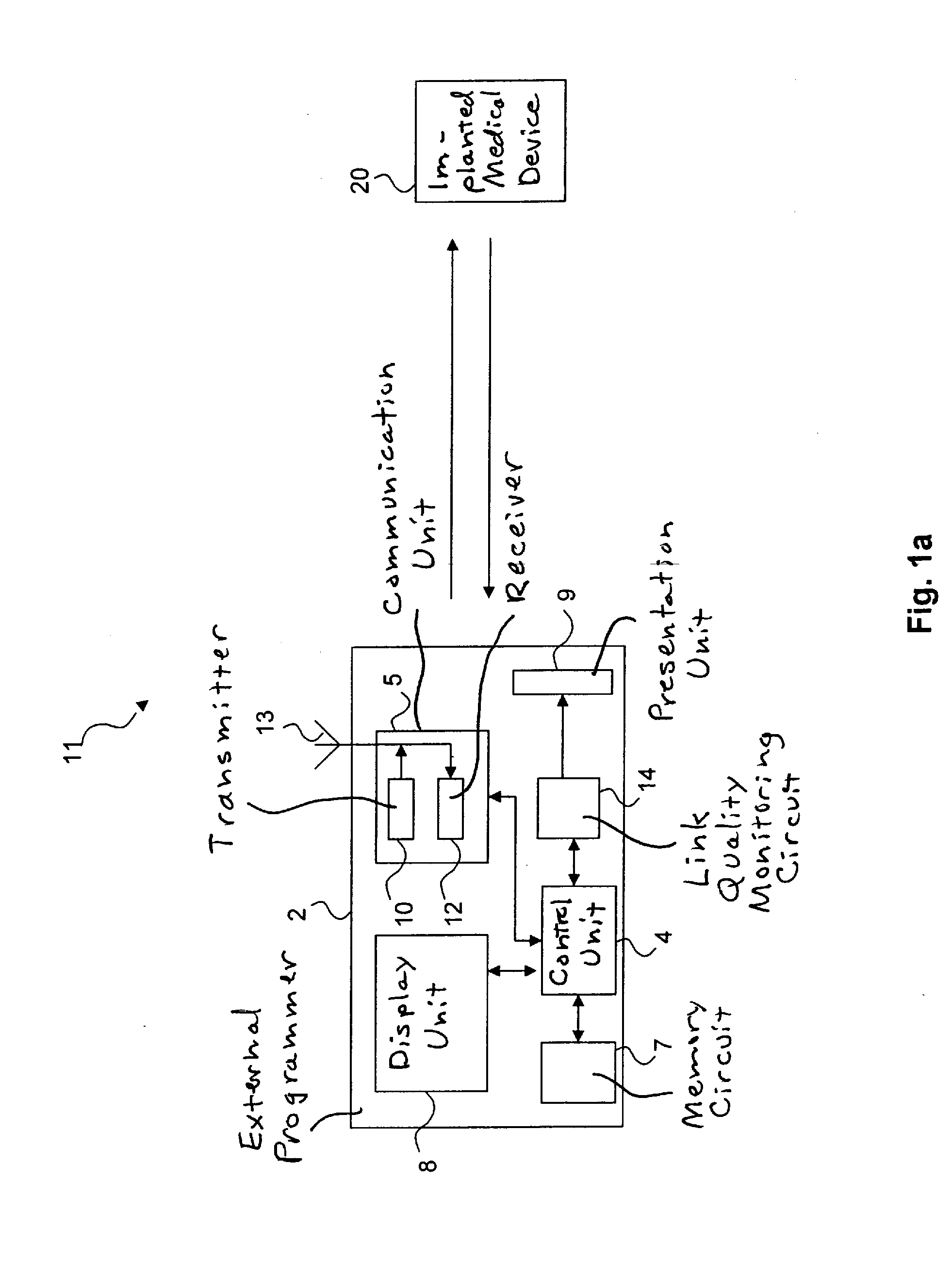 Method and medical system for determining a link quality of a communication link in such a medical system