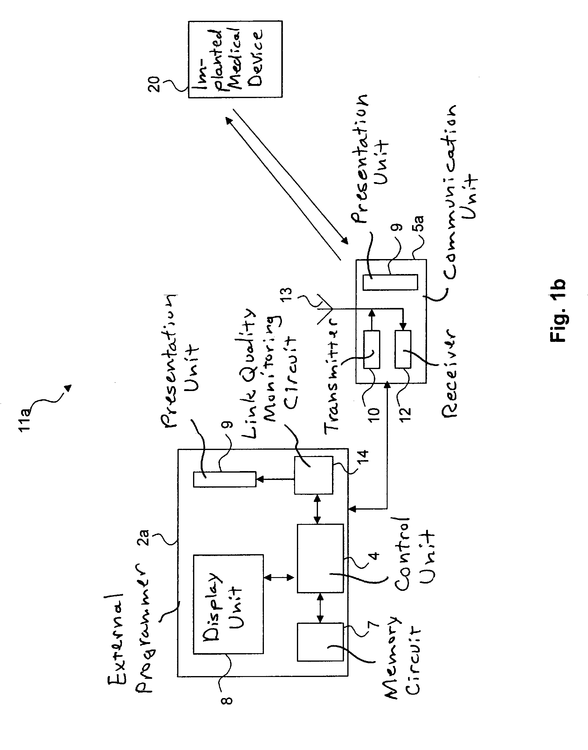 Method and medical system for determining a link quality of a communication link in such a medical system